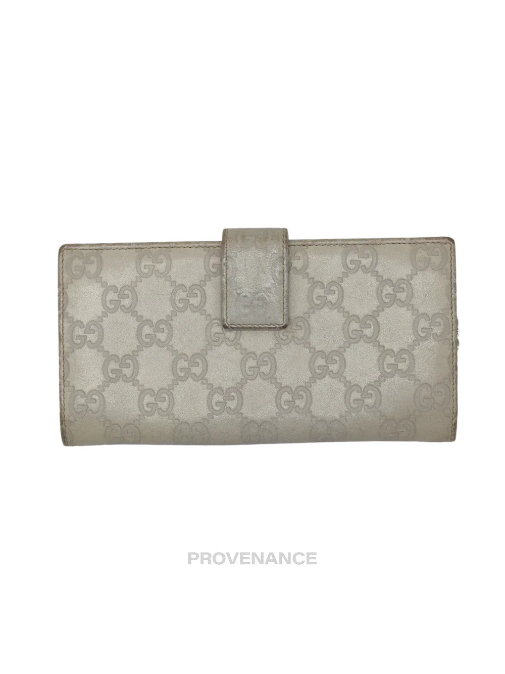 🔴 Gucci Long Wallet - GG Guccisima Chalk Leather - Picture 1 of 10